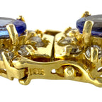 18K Yellow Gold 25ct Tanzanite and 10.5ct Diamond Necklace