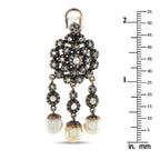 Antique Victorian Rose Gold and 3ct Diamond Earrings