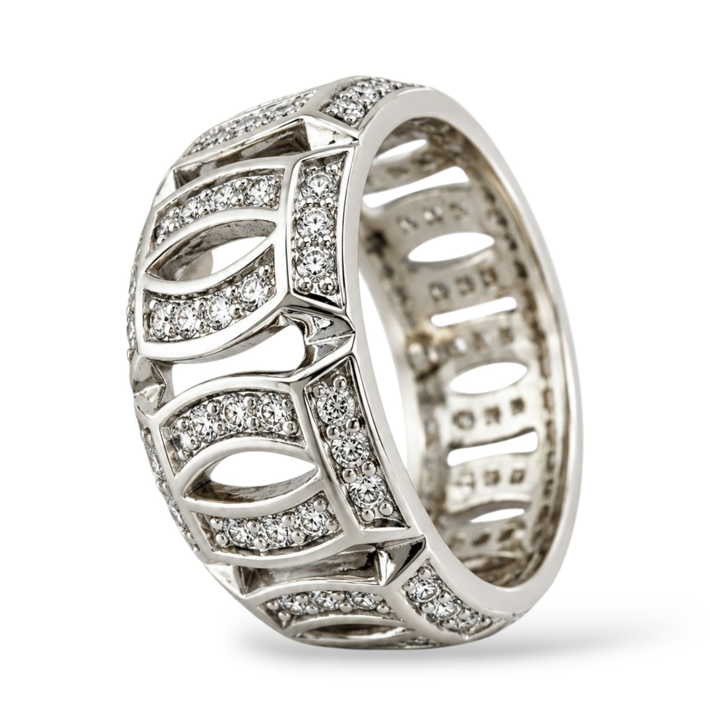 14K White Gold 1.00ct Diamond Band Ring