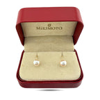 Mikimoto 18K Yellow Gold Conch Pearl Earrings