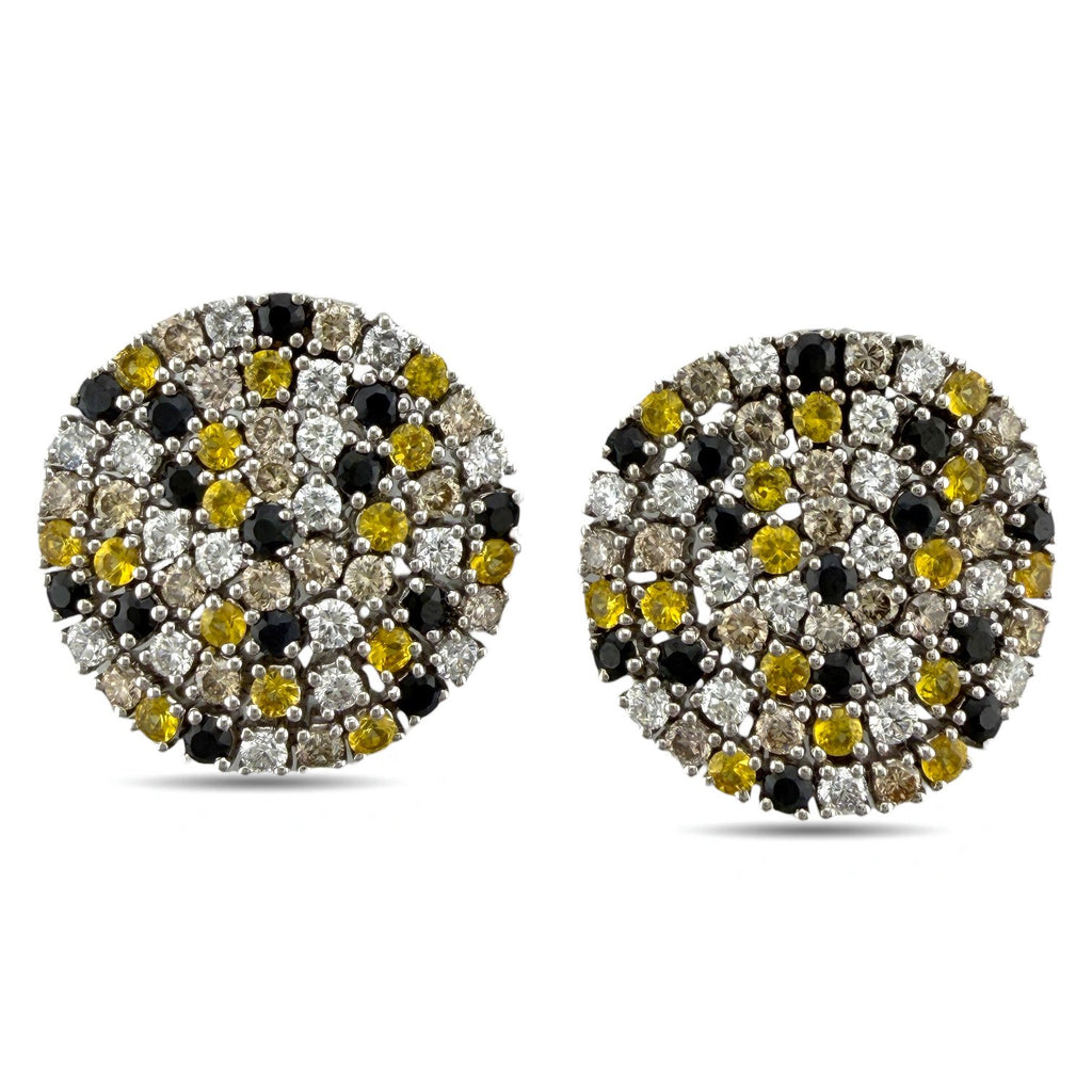 Roberto Coin 18K White Gold 2.04ct Diamond, Citrines, and Sapphire Earrings