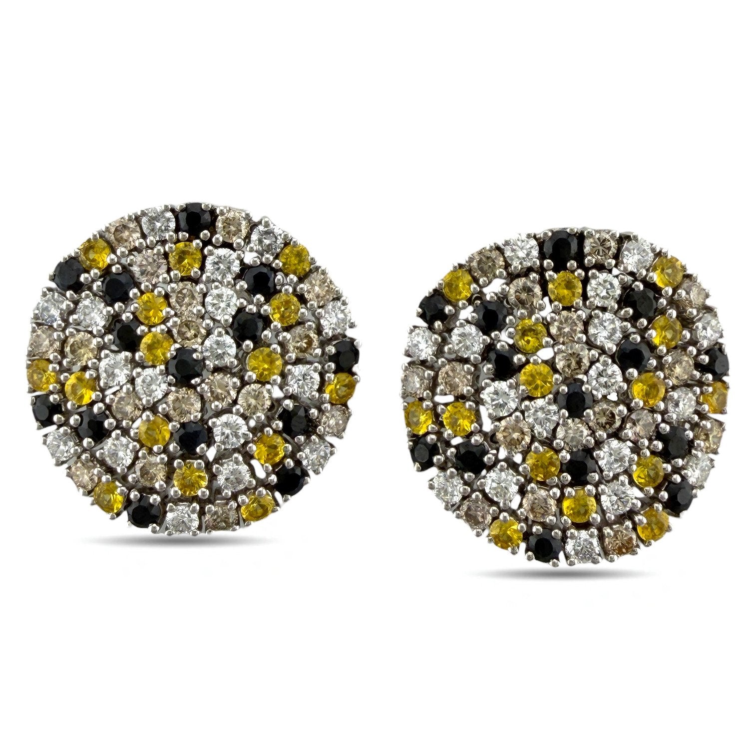 Roberto Coin 18K White Gold 2.04ct Diamond, Citrines, and Sapphire Earrings