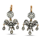 Imperial Russian 56K Rose Gold K. Faberge 3.75ct Diamond Earrings