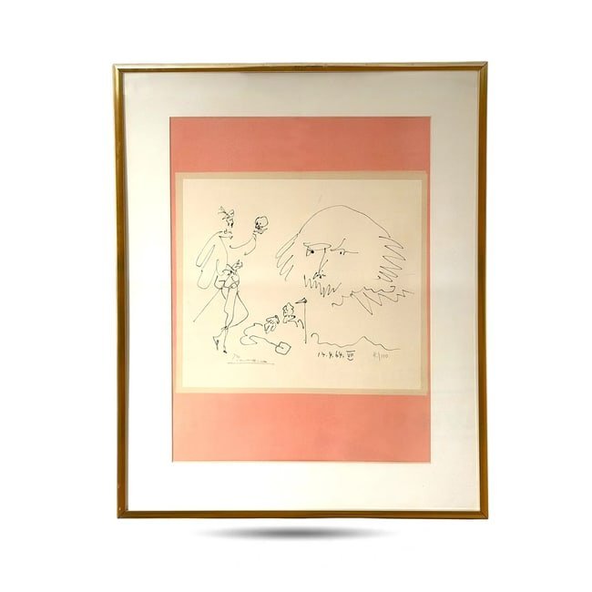 Pablo Picasso A lithograph print Limited Edition 8/100 Signed and Dated 1964
