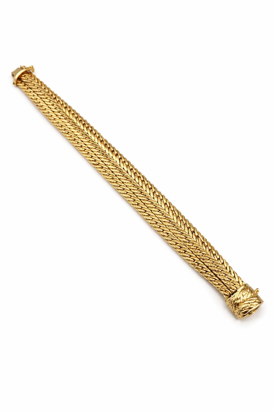 18K Yellow Gold Interwoven Three Band Bracelet