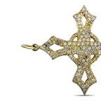 14K Yellow Gold 1ct Diamond Cross Pendant
