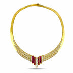 Grand 18K Yellow Gold 4.25ct Diamond and 2ct Ruby Necklace