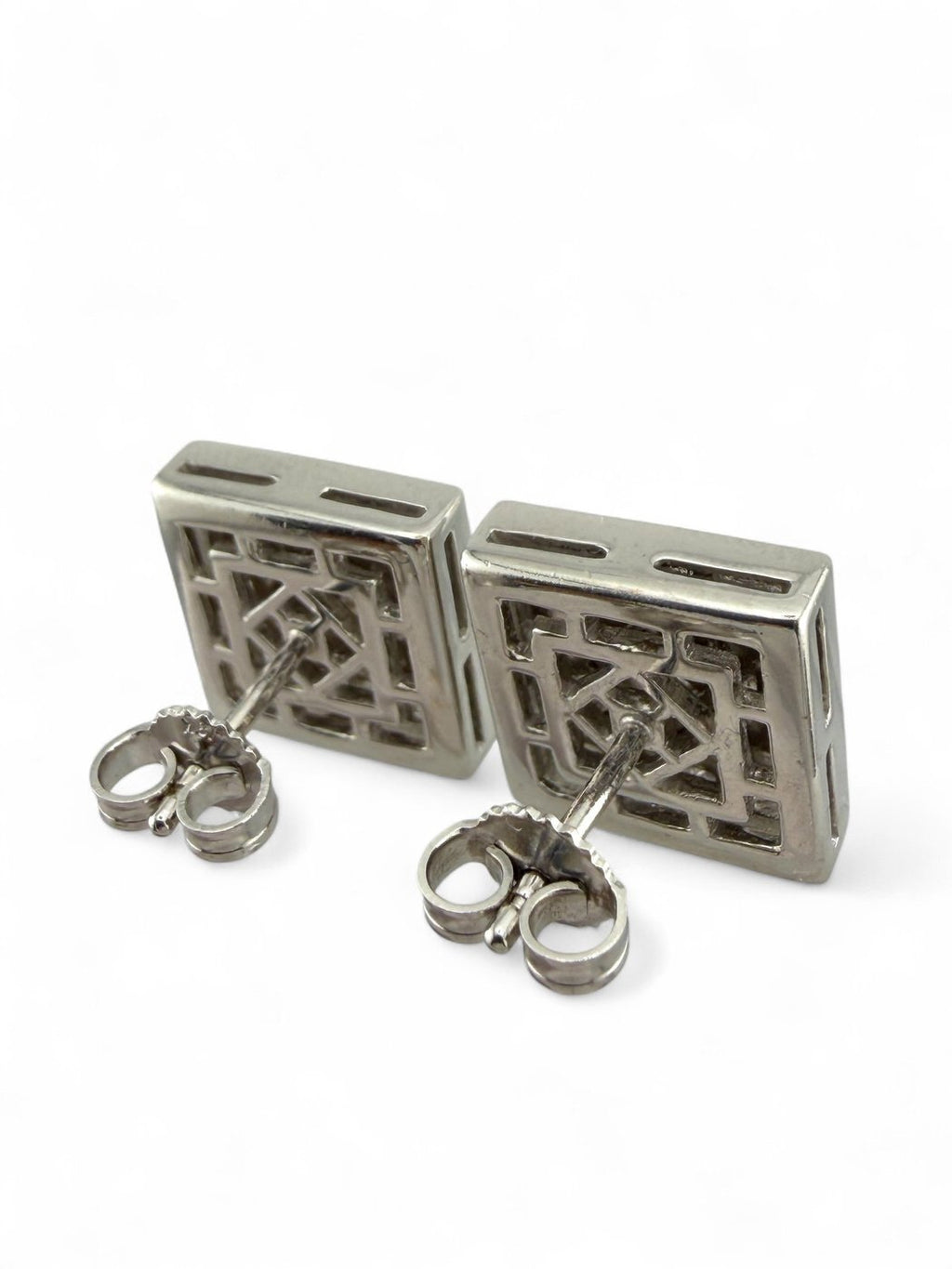 14K White Gold Diamond Earrings