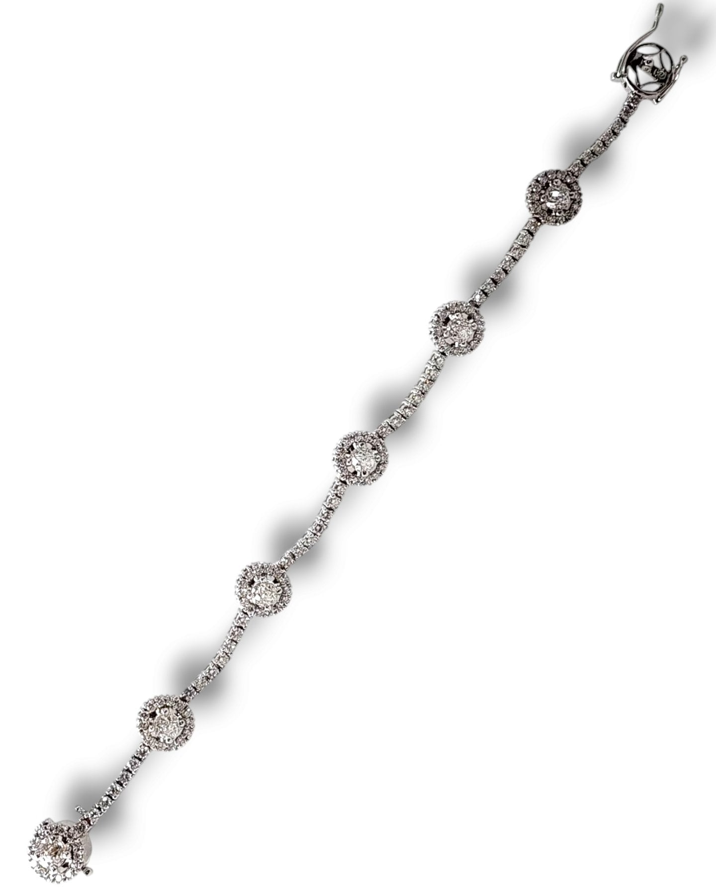 Bracelet Platinum, Beautiful Platinum Diamonds & Sapphires Bracelet Diamond (Natural) - Diamond