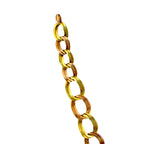 Gold tone oval link necklace with alternating link sizes, shown from side