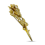 18K Yellow Gold 7ct Diamond-Set Floral Brooch