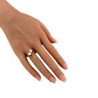 Vintage 14K Yellow Gold 1ct Diamond Swirl Ring