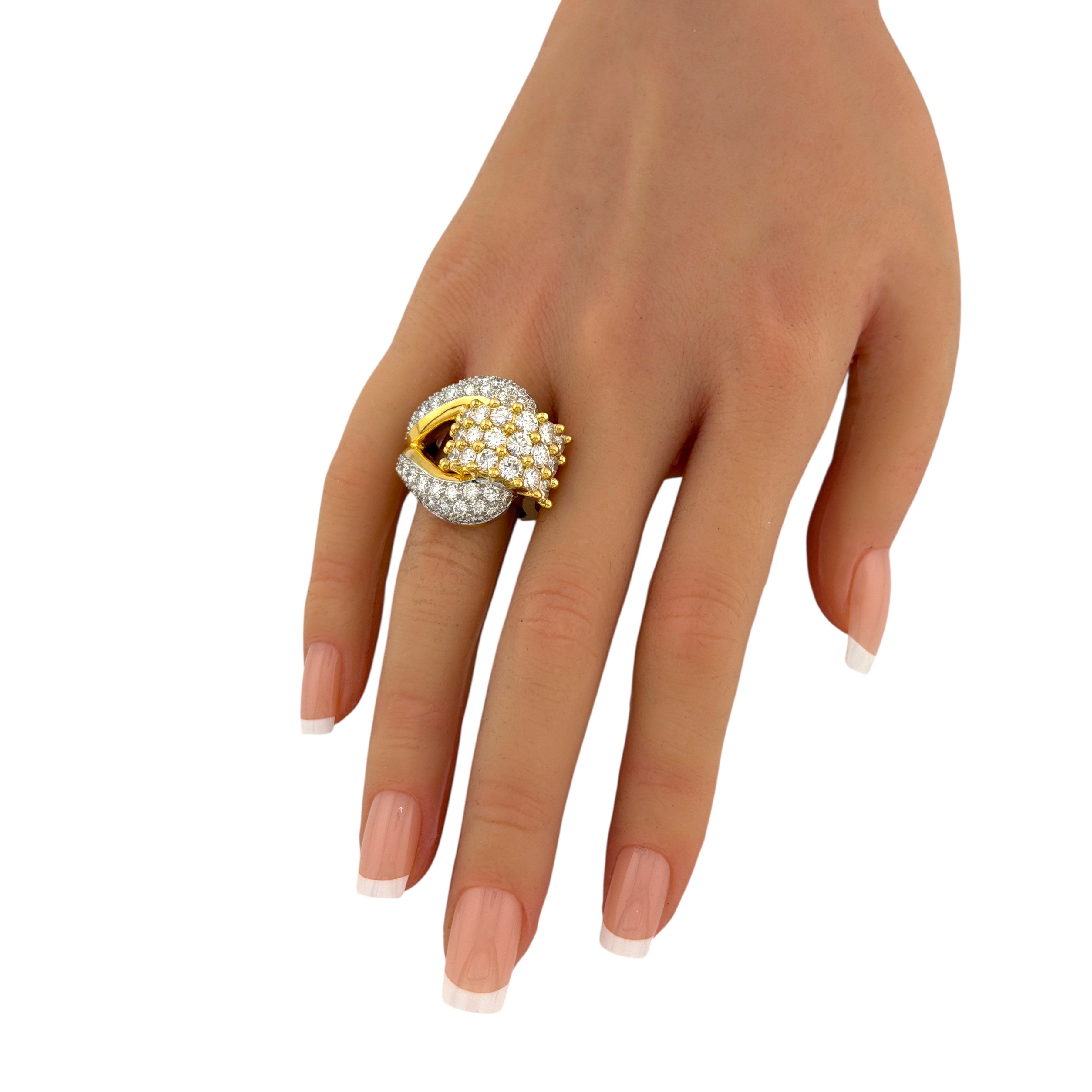 18K Yellow Gold 4.85ct Diamond Cocktail Ring