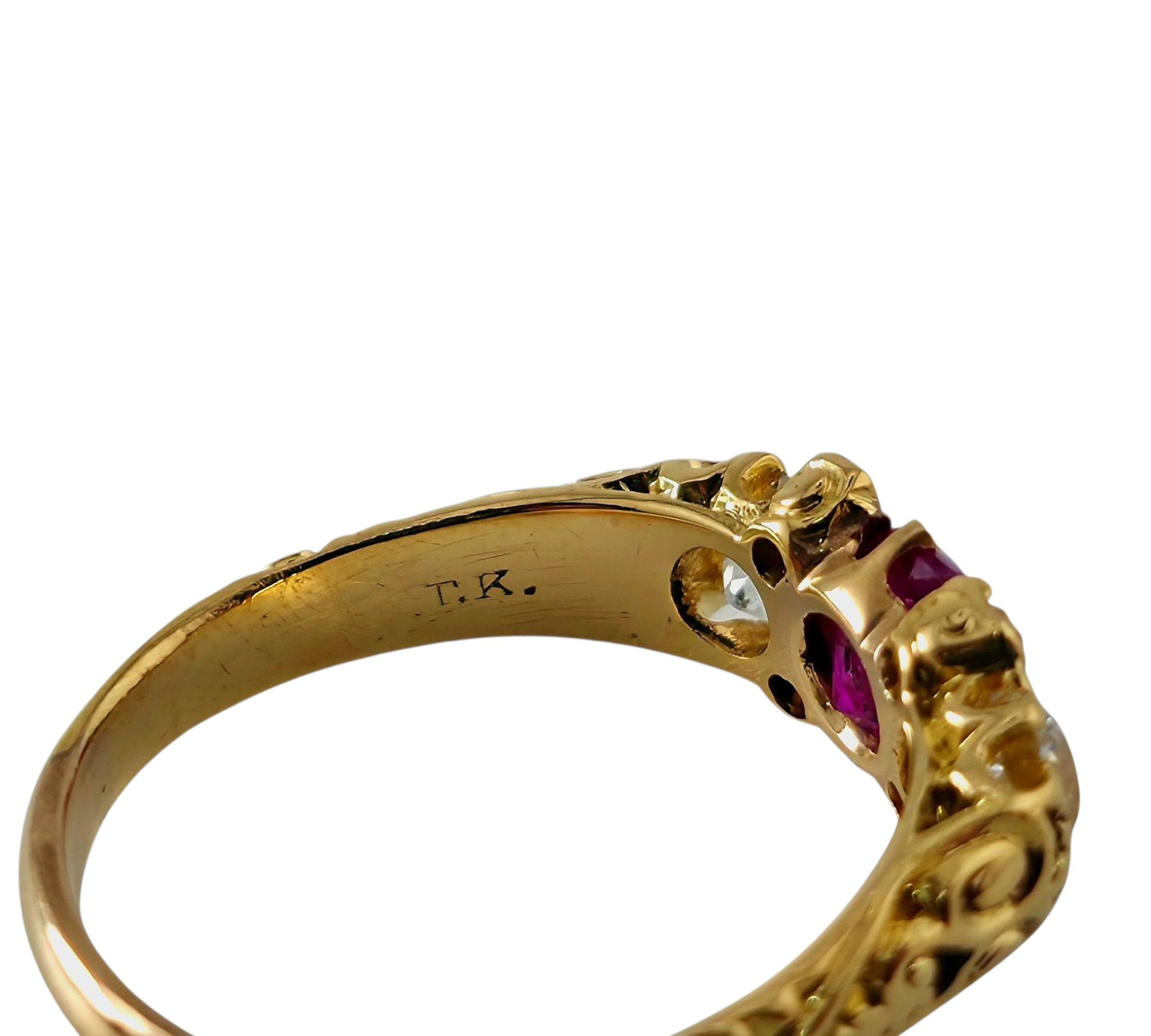 18K Gold 0.75ct Burma Ruby and Diamond Women's Ring
