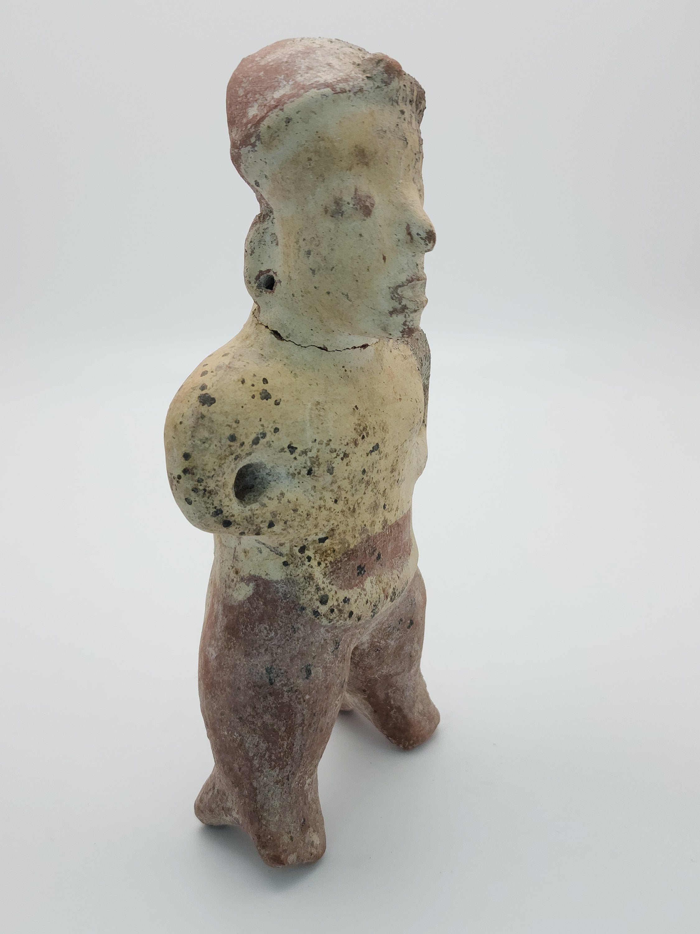 Colima Pottery Standing Large Figure Pre-Columbian, West Mexico, Colima, Circa 300 BCE to 300 CE - 20 cm