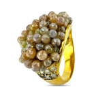 18K Yellow Gold 1.01ct Diamond and Multi Gem Cocktail Ring