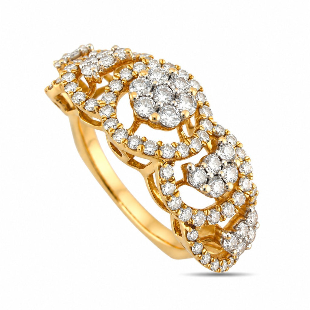 18K rose gold diamond cluster ring with rounded oval center