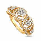 18K rose gold diamond cluster ring with rounded oval center
