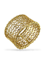 18K Yellow Gold Flexible Diamond Cuff 3.08ct Bracelet