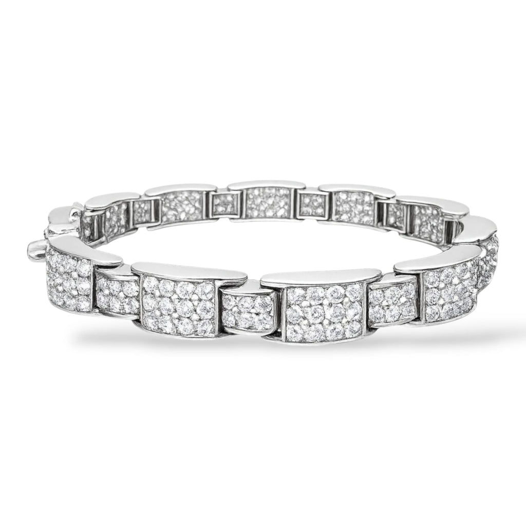 14K White Gold 5.94ct Diamond Link Bracelet