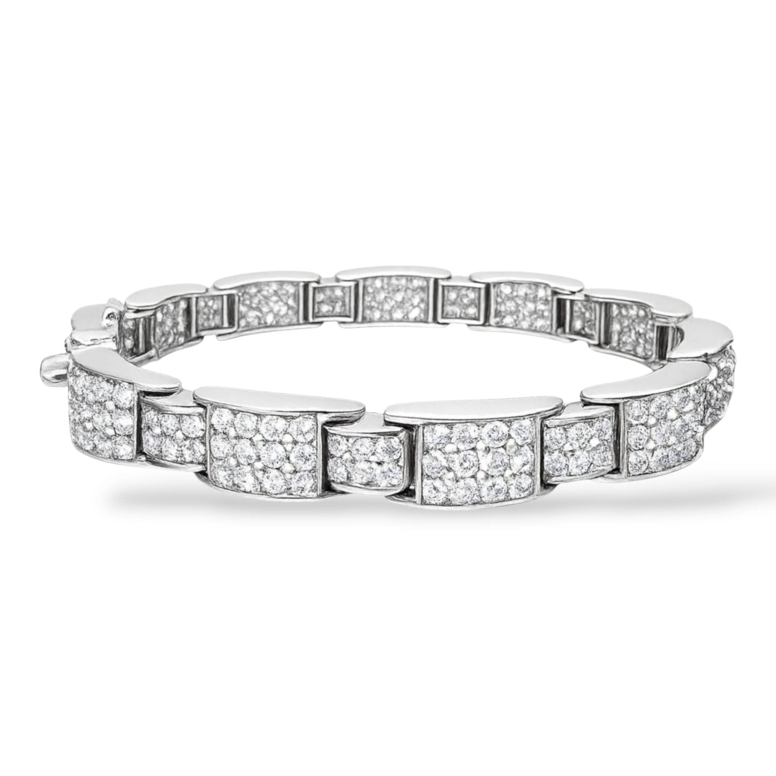 14K White Gold 5.94ct Diamond Link Bracelet