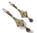 Antique Russian 56K Gold (14K) and Diamond Earrings Circa 1900