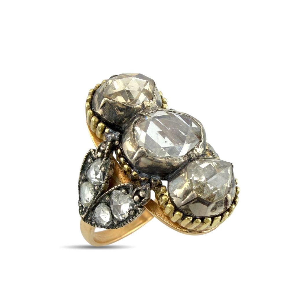 K. Faberge Imperial Russian 14K (56K) 14K Yellow Gold Old Cut 4.20ct Diamond Ring