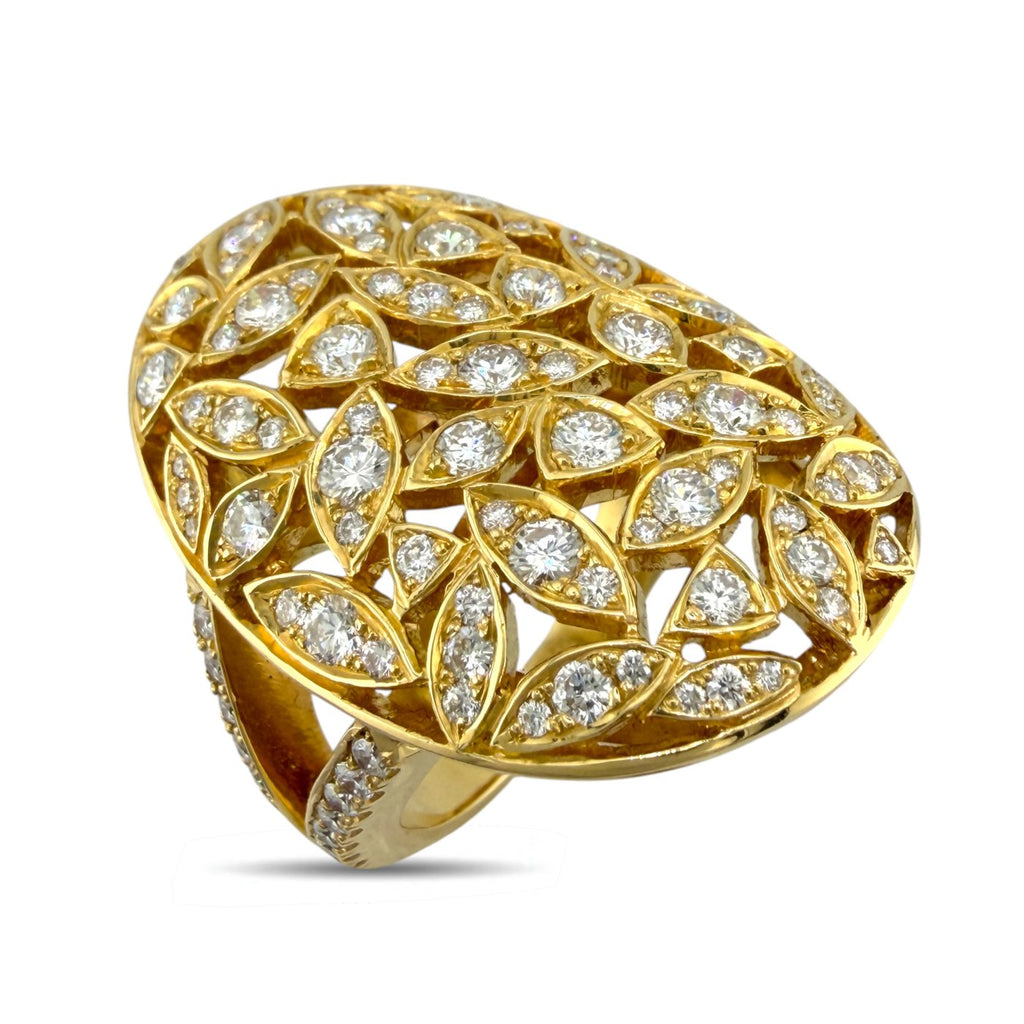 18K Yellow Gold 4.00ct Diamond Statement Ring