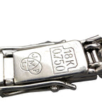 White gold bracelet clasp with 18K 750 stamp and maker mark