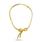 Italian 18K Yellow Gold 0.40ct Diamond Bow Tie Necklace