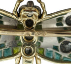 Imperial Russian Period 56K Gold Enamel and 1.5ct Diamond Dragonfly Brooch Circa 1900