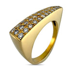 18K Yellow Gold 0.53ct Diamond Triangle Band Ring