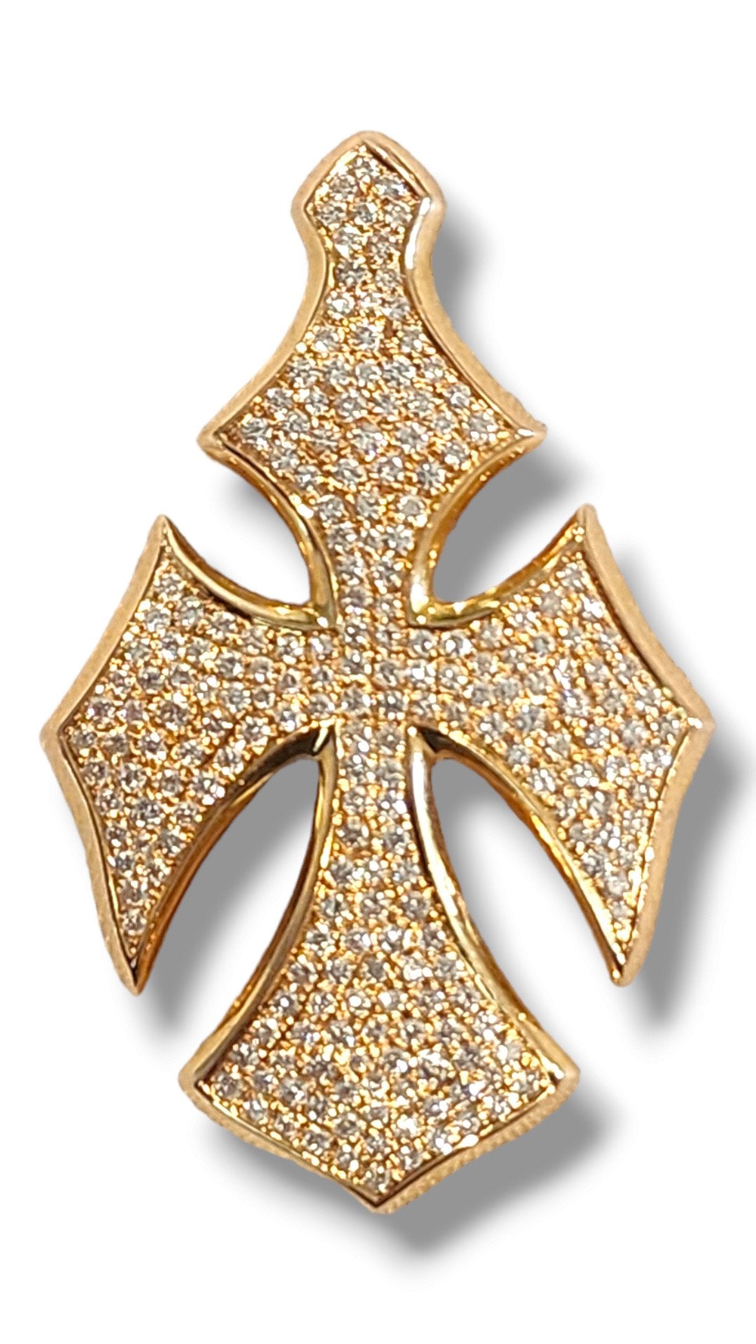 18K Gold Cross Pendant with 3.15ct Diamonds