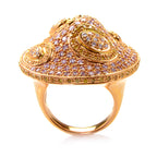 18K Rose Gold White and Yellow Diamond Ring
