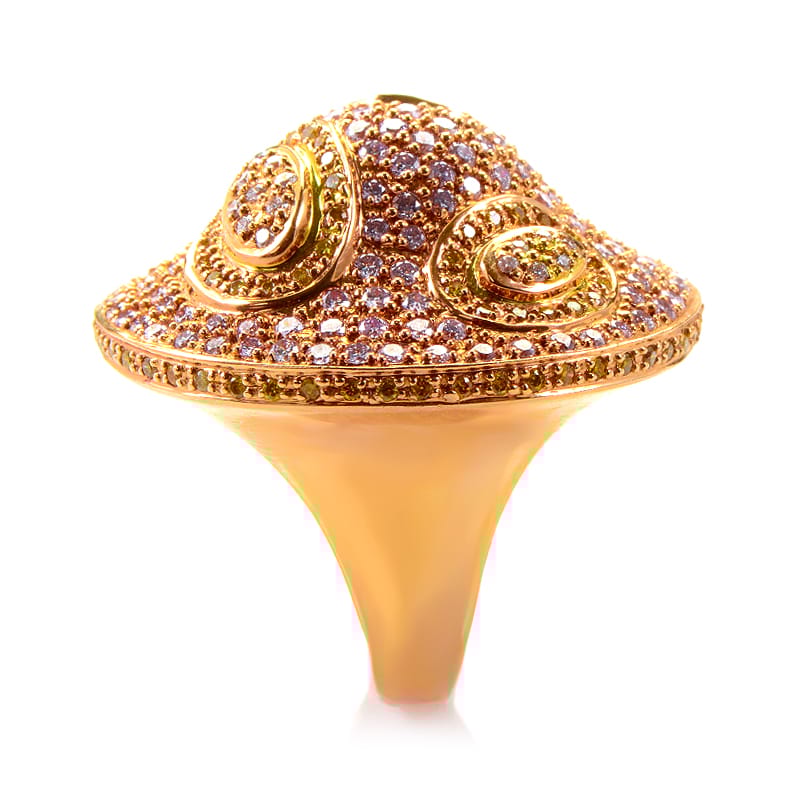 Exclusive 18K Rose Gold White and Yellow Diamond Ring