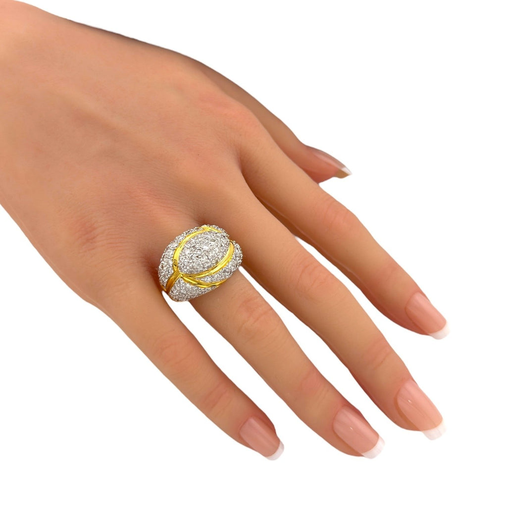 18K Yellow Gold and 2.55ct Diamond Cocktail Ring