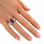 Platinum 3.5ct Ruby and 1.1ct Diamond Ring