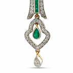 Imperial Russian 14K Rose Gold 1.7ct Diamond and Emerald Earrings