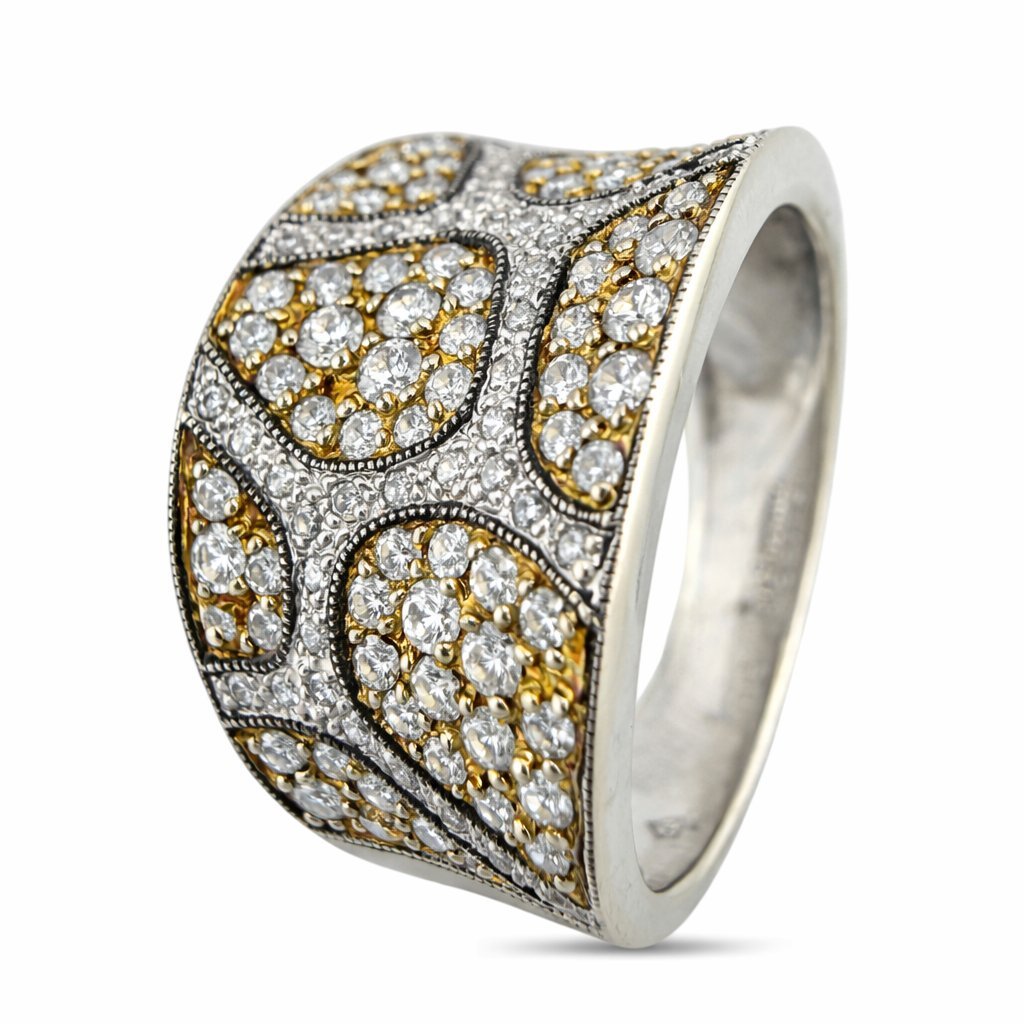 14K White Gold 1.50ct Diamond Cluster Ring, White gold -  1.50ct. tw. Diamond (Natural)