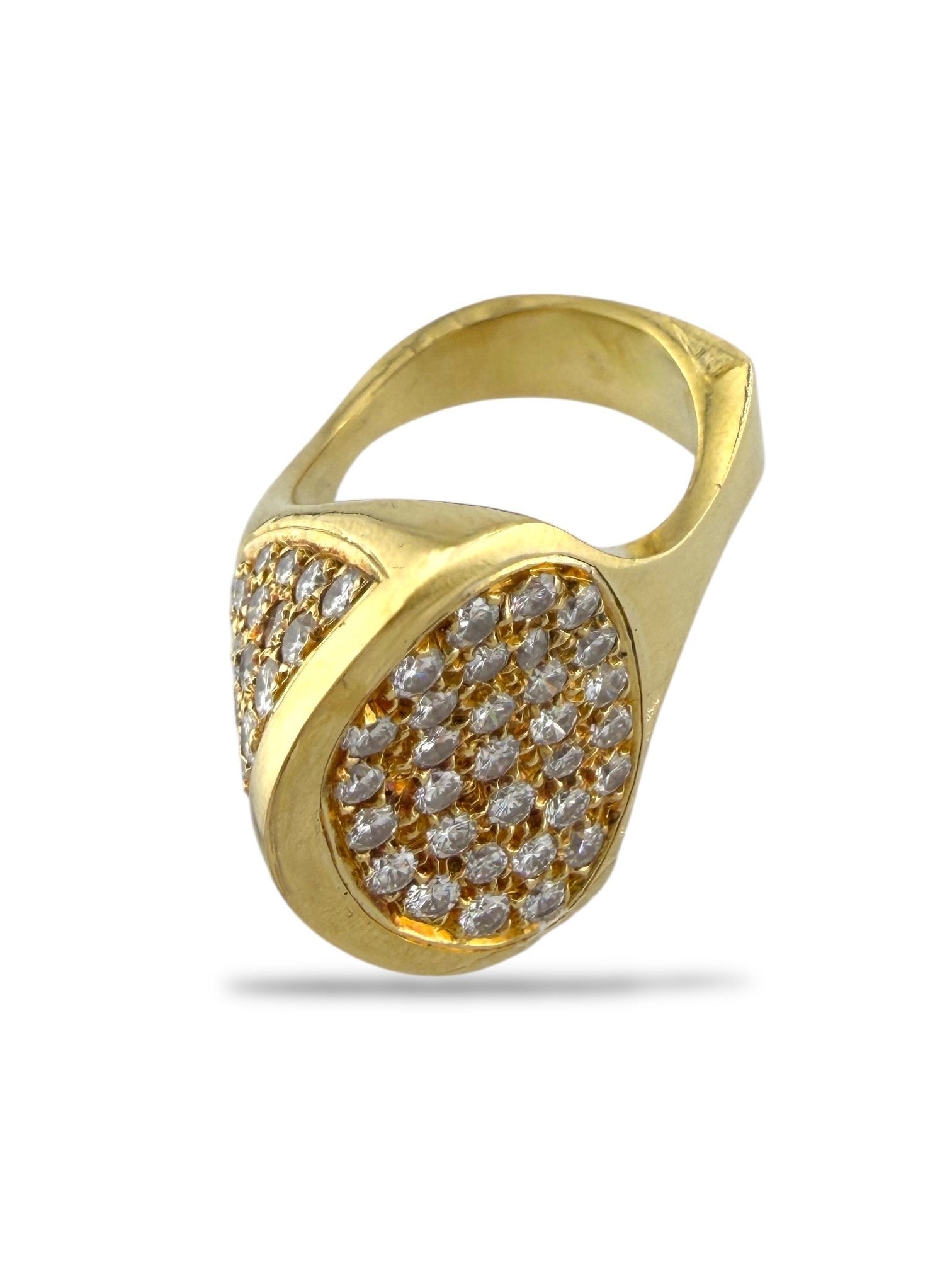 18K Yellow Gold Two-Sided and 2ct Diamond Ring