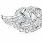 Large Vintage Platinum 10.00ct Diamond Brooch