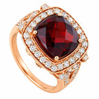 LE VIAN 14K Rose Gold 1.01ct Diamond and 6.0ct Garnet Ring
