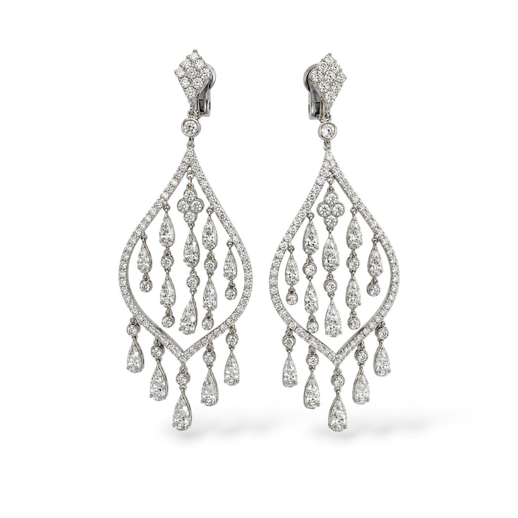 Crivelii 18K White Gold and  8.00ct Diamond Earrings