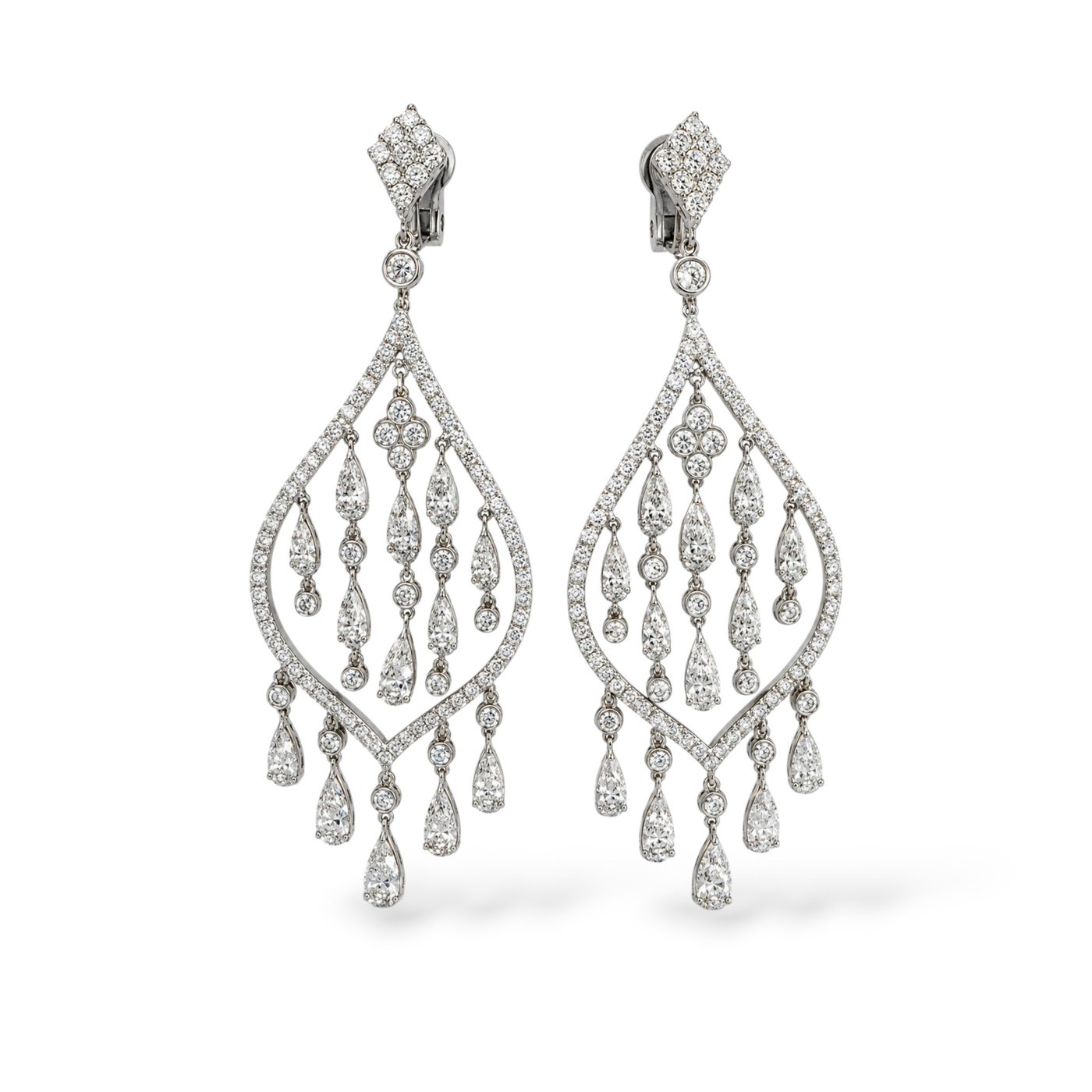 Crivelii 18K White Gold and  8.00ct Diamond Earrings