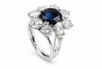 18k Gold 3.0ct  Sapphire and 5.0ct  Diamond Women's Ring