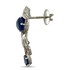 14K White Gold 9.20ct Sapphire and 1.90ct Diamond Necklace and Earring Set