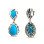Earrings GIA Certified Turquoise and 12.02ct Diamond 950 Platinum Convertible Earrings Pendant Set