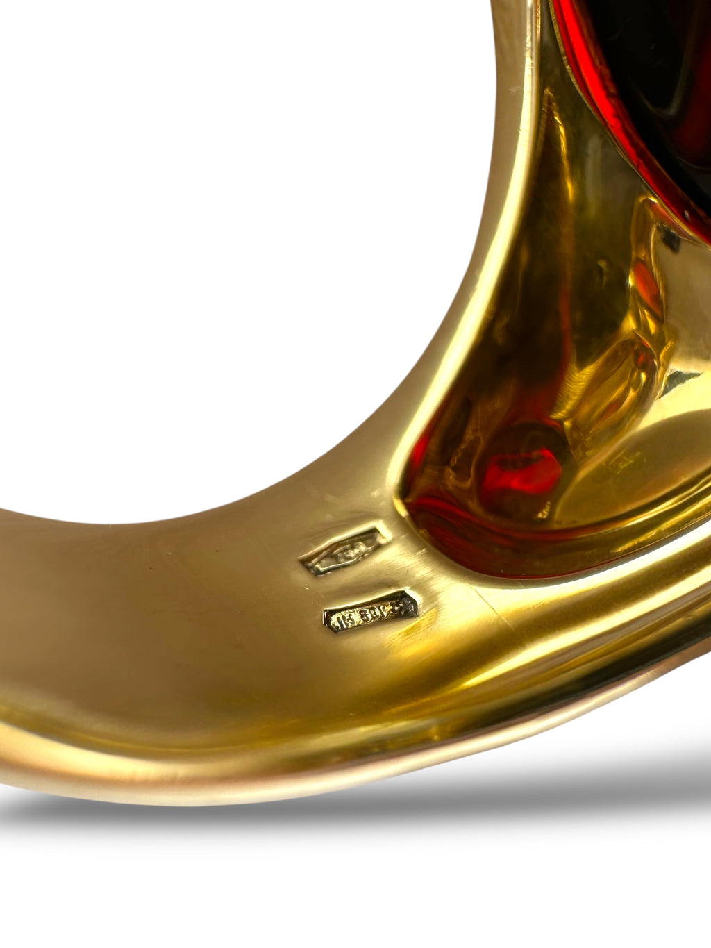 Pomellato - 18 kt. Yellow gold, Pomellato 18K Yellow Gold Red Garnet Ring Garnet