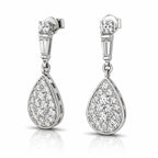 14K White Gold 1.75ct Diamond Teardrop Earrings