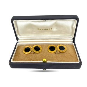 Bvlgari 18K Yellow Gold Cufflinks with Original Box